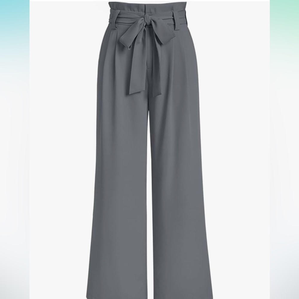 Amazon Gray Wide-Leg Jumpsuit with Paper-Bag Waist